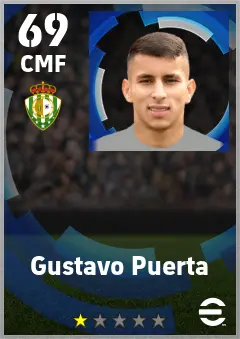 Gustavo Puerta eFootball 2026 player card — 69 OVR CMF