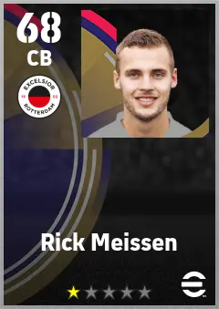 Rick Meissen eFootball 2026 player card — 68 OVR CB