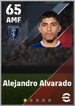 Alejandro Alvarado eFootball 2026 player card — 65 OVR AMF