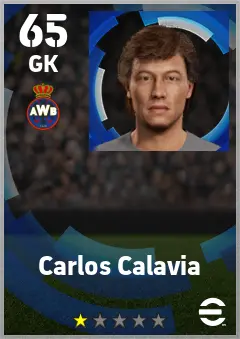 Carlos Calavia eFootball 2026 player card — 65 OVR GK