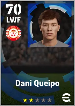 Dani Queipo eFootball 2026 player card — 70 OVR LWF