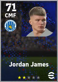 Jordan James eFootball 2026 player card — 71 OVR CMF