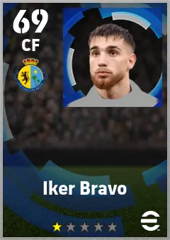 Iker Bravo eFootball 2026 player card — 69 OVR CF