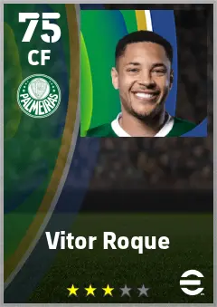 Vitor Roque eFootball 2026 player card — 75 OVR CF