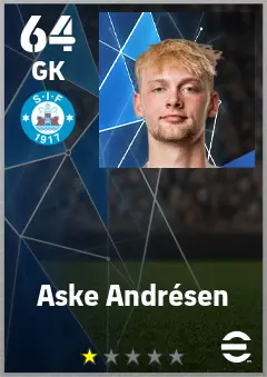 Aske Andresen eFootball 2026 player card — 64 OVR GK