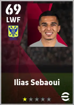 Ilias Sebaoui eFootball 2026 player card — 69 OVR LWF