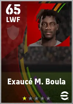 Exauce M. Boula eFootball 2026 player card — 65 OVR LWF