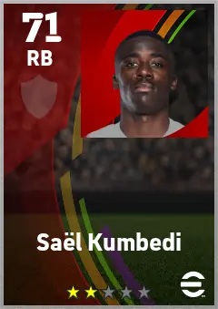 Sael Kumbedi eFootball 2026 player card — 71 OVR RB