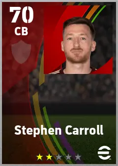 Stephen Carroll eFootball 2026 player card — 70 OVR CB