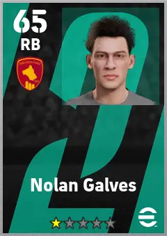 Nolan Galves eFootball 2026 player card — 65 OVR RB