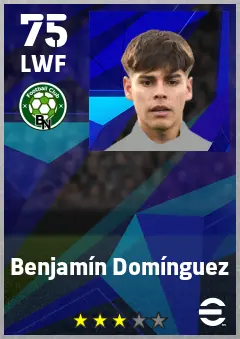 Benjamin Dominguez eFootball 2026 player card — 75 OVR LWF