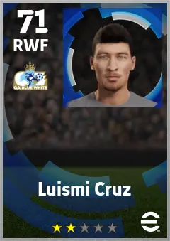 Luismi Cruz eFootball 2026 player card — 71 OVR RWF