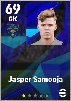 Jasper Samooja eFootball 2026 player card — 69 OVR GK
