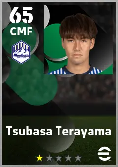 Tsubasa Terayama eFootball 2026 player card — 65 OVR CMF
