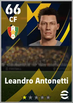 Leandro Antonetti eFootball 2026 player card — 66 OVR CF