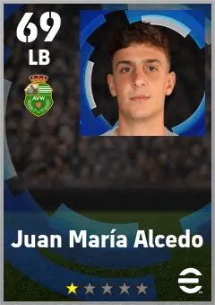 Juan Maria Alcedo eFootball 2026 player card — 69 OVR LB