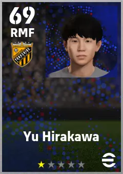 Yu Hirakawa eFootball 2026 player card — 69 OVR RMF