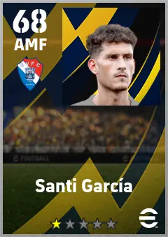 Santi Garcia eFootball 2026 player card — 68 OVR AMF