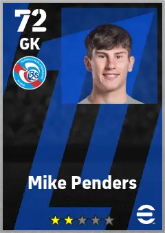 Mike Penders eFootball 2026 player card — 72 OVR GK