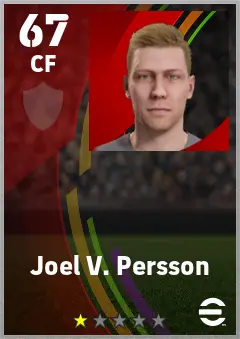 Joel V. Persson eFootball 2026 player card — 67 OVR CF