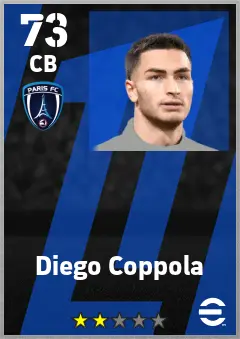 Diego Coppola eFootball 2026 player card — 73 OVR CB