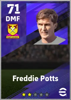 Freddie Potts eFootball 2026 player card — 71 OVR DMF