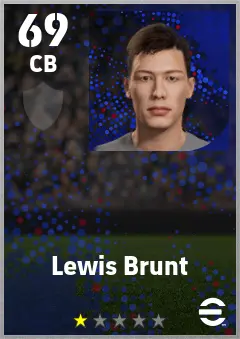 Lewis Brunt eFootball 2026 player card — 69 OVR CB