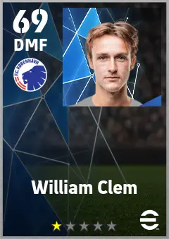 William Clem eFootball 2026 player card — 69 OVR DMF