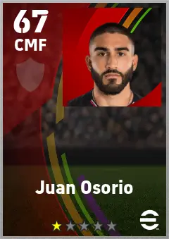 Juan Osorio eFootball 2026 player card — 67 OVR CMF
