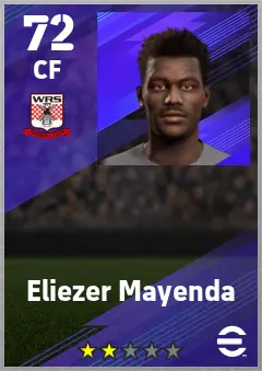 Eliezer Mayenda eFootball 2026 player card — 72 OVR CF