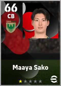 Maaya Sako eFootball 2026 player card — 66 OVR CB