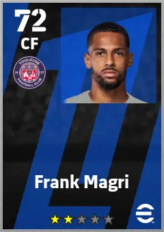 Frank Magri eFootball 2026 player card — 72 OVR CF