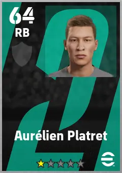 Aurelien Platret eFootball 2026 player card — 64 OVR RB