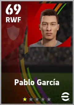 Pablo Garcia eFootball 2026 player card — 69 OVR RWF