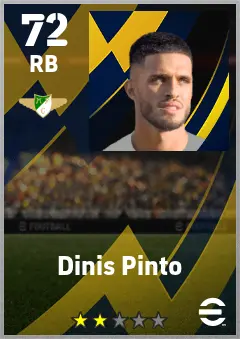 Dinis Pinto eFootball 2026 player card — 72 OVR RB
