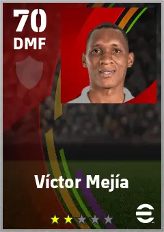 Victor Mejia eFootball 2026 player card — 70 OVR DMF