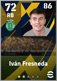 Ivan Fresneda eFootball 2026 player card — 72 OVR RB