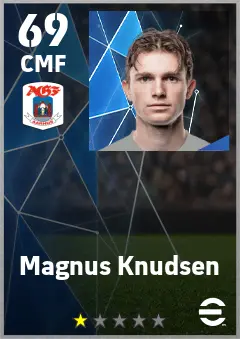 Magnus Knudsen eFootball 2026 player card — 69 OVR CMF