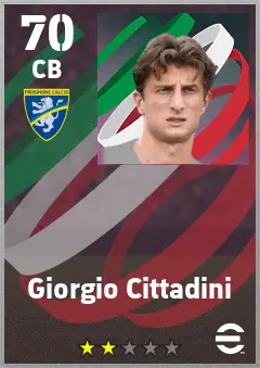Giorgio Cittadini eFootball 2026 player card — 70 OVR CB