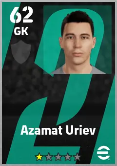 Azamat Uriev eFootball 2026 player card — 62 OVR GK
