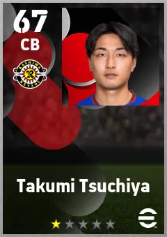 Takumi Tsuchiya eFootball 2026 player card — 67 OVR CB