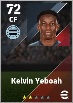 Kelvin Yeboah eFootball 2026 player card — 72 OVR CF