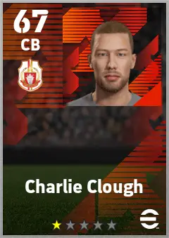 Charlie Clough eFootball 2026 player card — 67 OVR CB