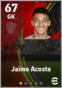 Jaime Acosta eFootball 2026 player card — 67 OVR GK