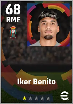 Iker Benito eFootball 2026 player card — 68 OVR RMF