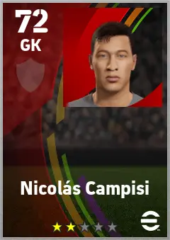 Nicolas Campisi eFootball 2026 player card — 72 OVR GK