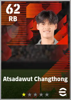 Atsadawut Changthong eFootball 2026 player card — 62 OVR RB