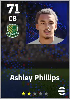Ashley Phillips eFootball 2026 player card — 71 OVR CB