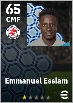 Emmanuel Essiam eFootball 2026 player card — 65 OVR CMF