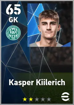 Kasper Kiilerich eFootball 2026 player card, 65 OVR GK